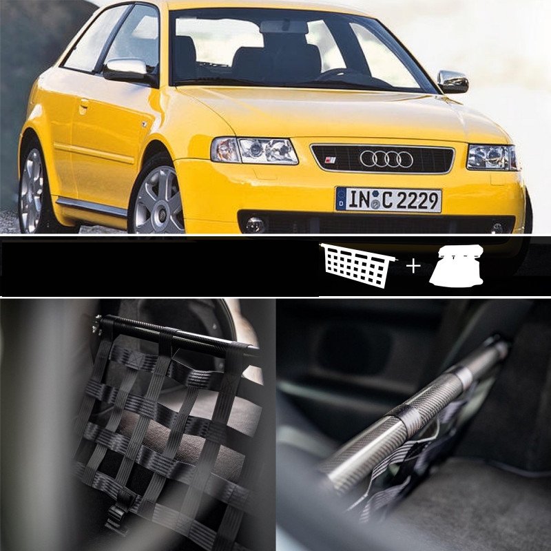 Clubsport Komplettset - Strebe mit Netz und Teppich für Audi A3 / S3 8L
